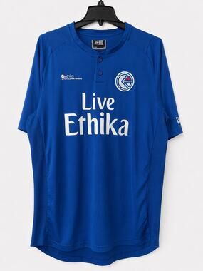 Men’s Ethika New Era Live Ethika Blue Athletic Jersey Shirt Size L